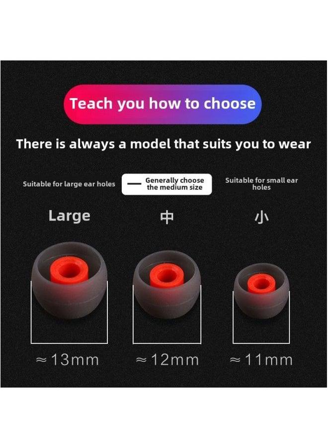 In-ear Earphone Cover Silicone Plug Soft Ear Cap Earplugs For Xiaomi Oppo Huawei Samsung Beats-Memory Capacity:Pure Black★2 Pieces Each Of Large, Medium And Small 【comes With Storage Box + Blue-edged Headphone Bag】 - Image 1