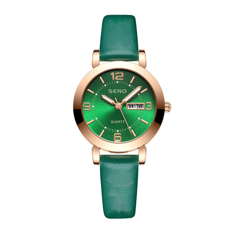 Hot-Selling Women's Quartz Watch with Luminous Display, Waterproof and Dual Calendar