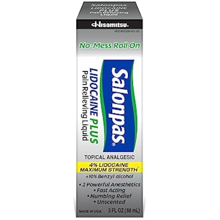 Salonpas LIDOCAINE Gel-Patch and LIDOCAINE Plus 3 oz ROLL ON Pain Relieving Liquid! Bundle Pack - Image 3