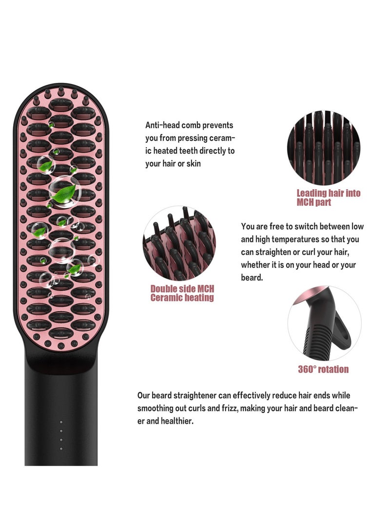 Straight Hair Comb for Women, Beard Comb for Men, Multifunctional Home Straight Hair Comb with Temperature Control, Suitable for Both Men and Women Without Damaging Hair. - Image 3