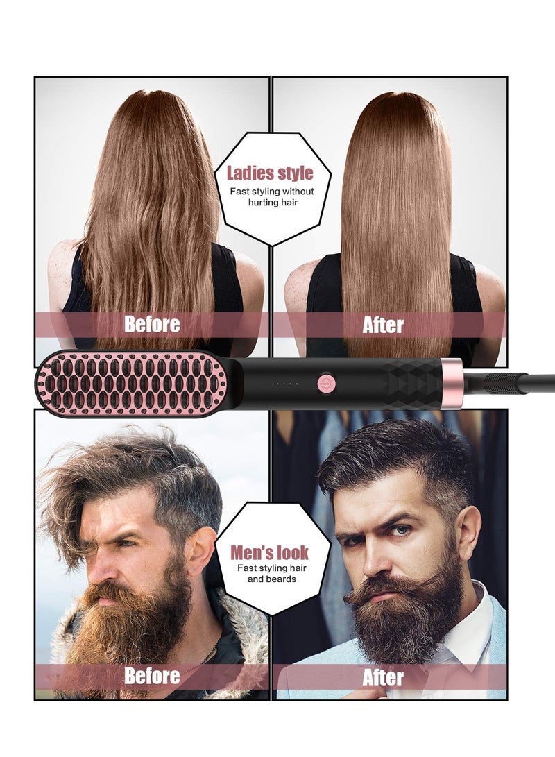 Straight Hair Comb for Women, Beard Comb for Men, Multifunctional Home Straight Hair Comb with Temperature Control, Suitable for Both Men and Women Without Damaging Hair. - Image 4