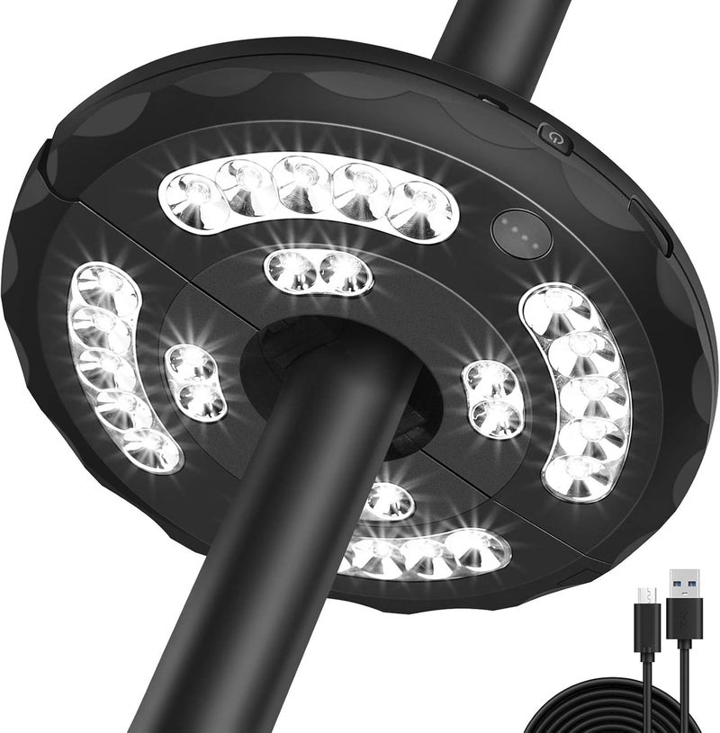 Stdlyxun Umbrella Light, Patio Umbrella Lights 3 Brightness Mode 28 LED at 220LM, Built-in Lithium Battery Operated, Patio Umbrella Cordless Light for Camping Tent or Outdoor Use - Image 1