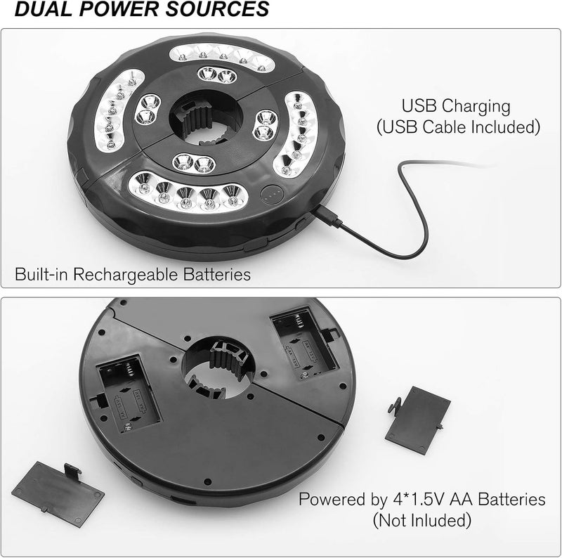 Stdlyxun Umbrella Light, Patio Umbrella Lights 3 Brightness Mode 28 LED at 220LM, Built-in Lithium Battery Operated, Patio Umbrella Cordless Light for Camping Tent or Outdoor Use - Image 5