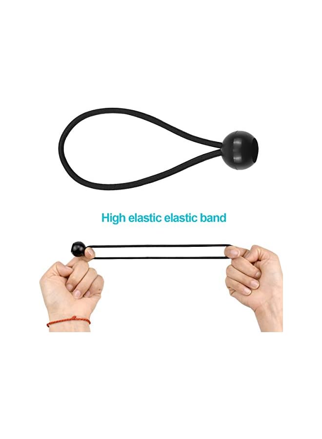 The Bros The Bros Bungee Cords, Tarp Ties 20pcs Elastic String Cord Black Wrapping Rope Flexible Bungee Cords Ball Tarpaulin Cord Adjustable Bungee Straps for Tent, Camping, Household Items, Canopies, Flags - Image 4