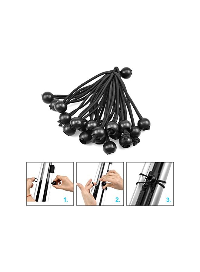 The Bros The Bros Bungee Cords, Tarp Ties 20pcs Elastic String Cord Black Wrapping Rope Flexible Bungee Cords Ball Tarpaulin Cord Adjustable Bungee Straps for Tent, Camping, Household Items, Canopies, Flags - Image 5