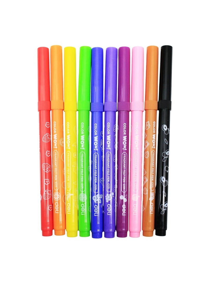 Deli 12-Piece Washable Scented Marker Set Multicolour - Image 2