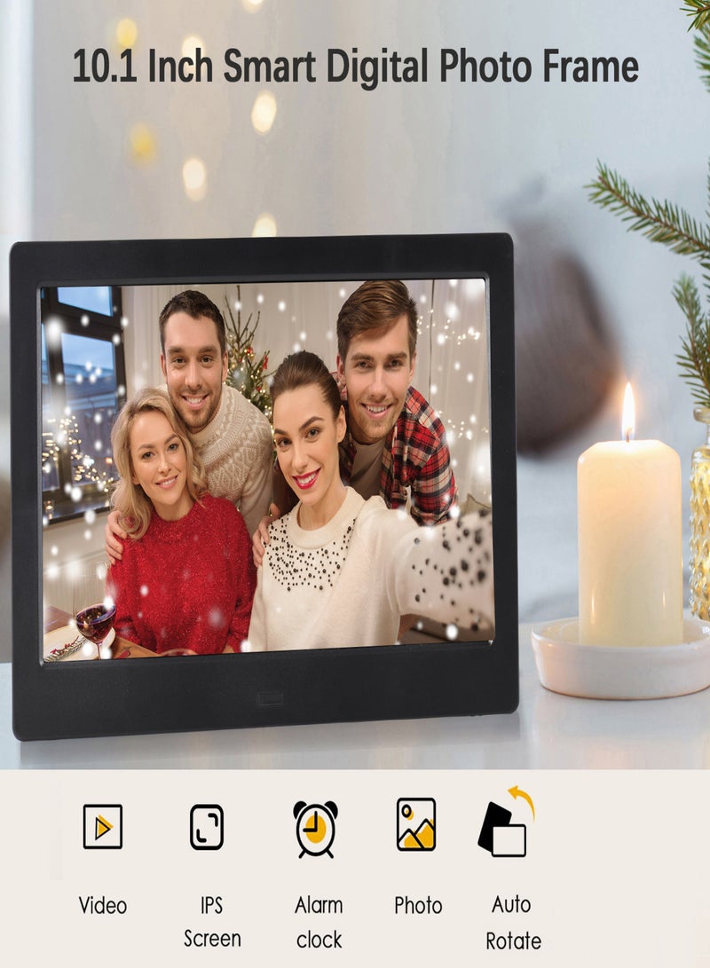 10.1 Inch Digital Photo Frame Desktop Electronic Album IPS Screen Photo/ Video/ Music/ Clock/ Calendar Functions with Backside Stand Remote Control  - Image 5