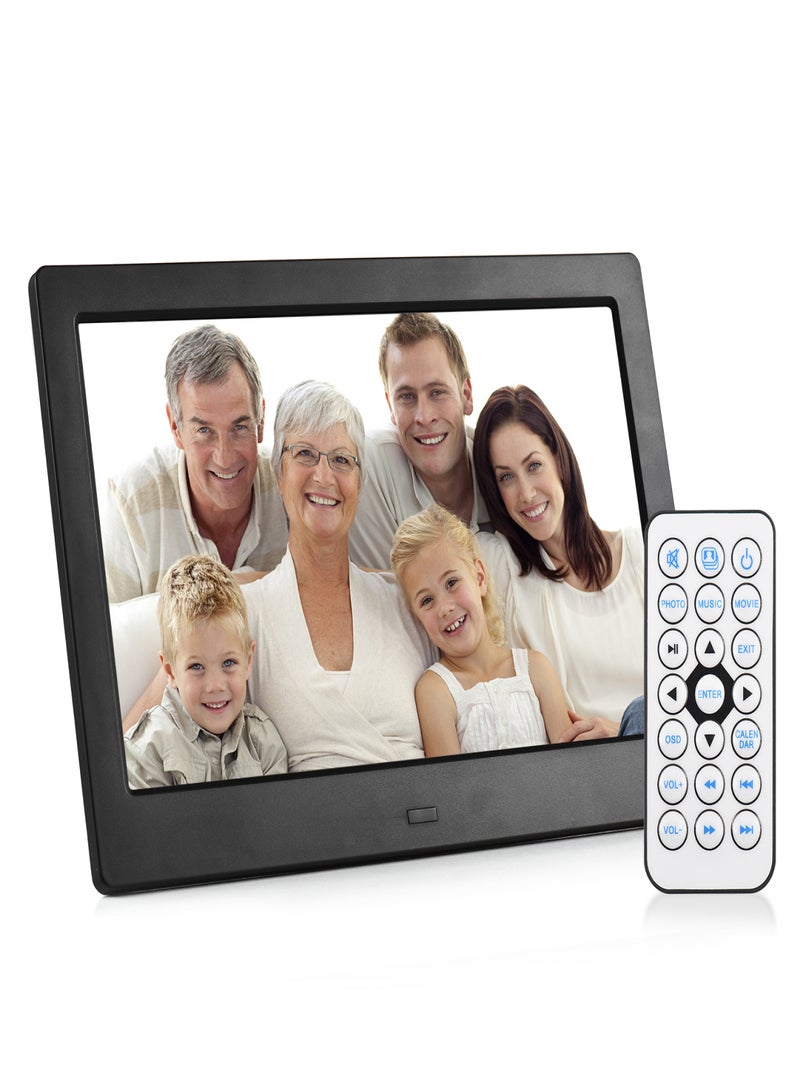 10.1 Inch Digital Photo Frame Desktop Electronic Album IPS Screen Photo/ Video/ Music/ Clock/ Calendar Functions with Backside Stand Remote Control  - Image 1