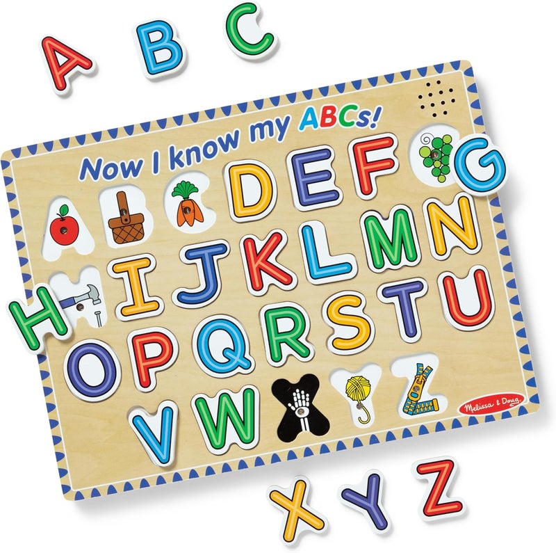 Melissa & Doug لعبة بازل صوتية خشبية من ميليسا ودوج - الأبجدية (26 قطعة) - Image 2