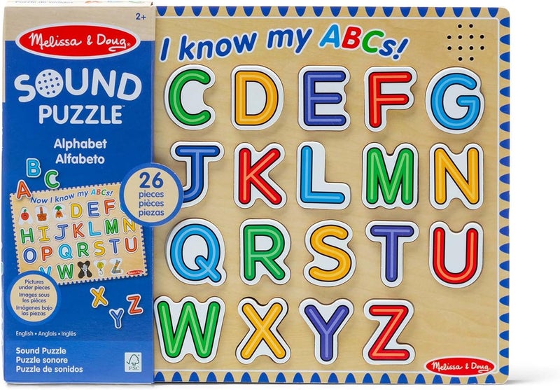 Melissa & Doug لعبة بازل صوتية خشبية من ميليسا ودوج - الأبجدية (26 قطعة) - Image 1
