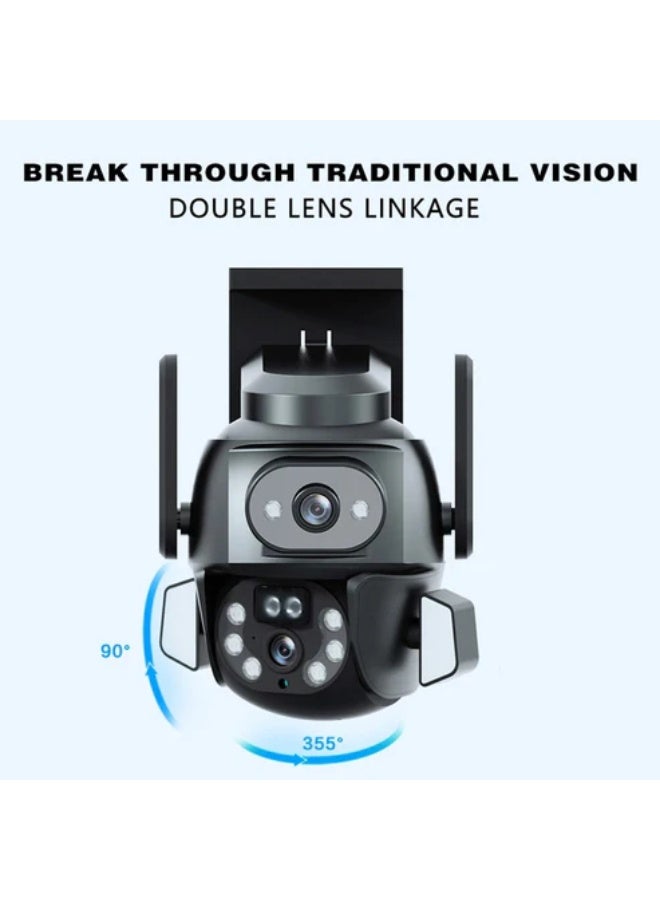 Crony CG-Q821A 4MP Dual Lens WiFi Security Camera with Dual Ball Linkage System, 360° Panoramic View, Human Detection, Night Vision, CarecamPro App Control for Indoor/Outdoor Monitoring - Image 3