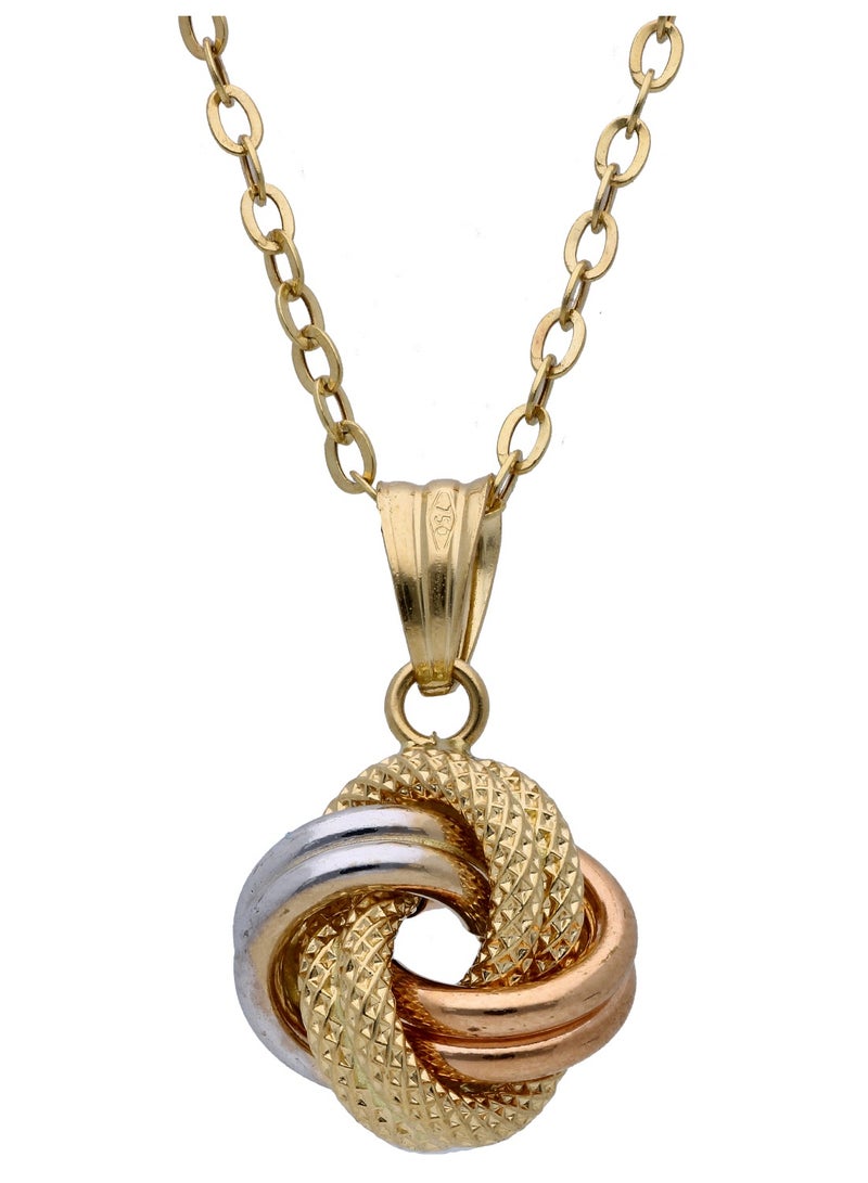 FK Jewellers Gold Triple Tone Knot Shaped Pendant Sets 18KT  - Image 1