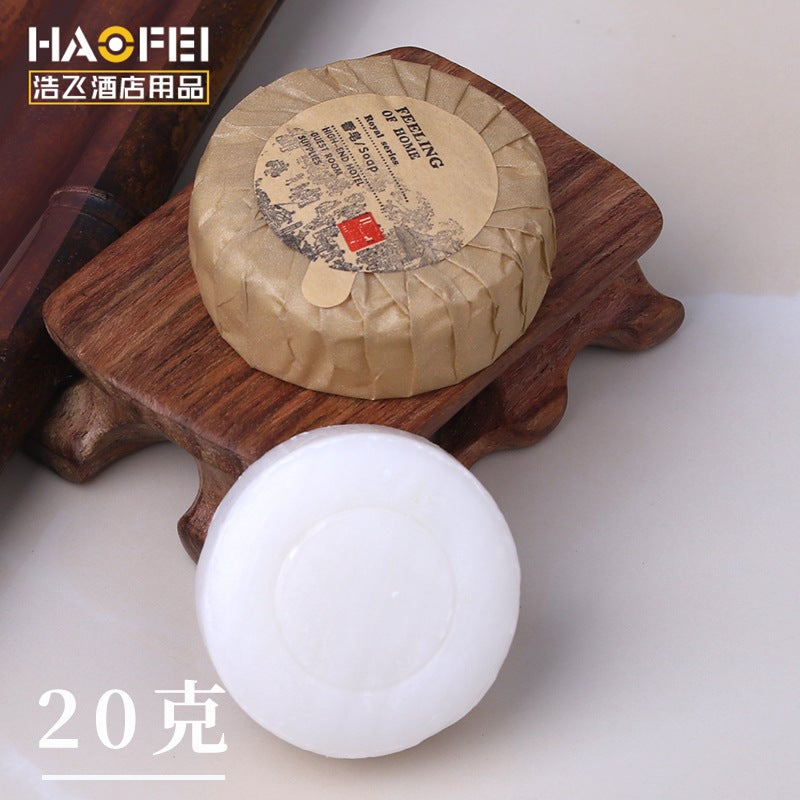 Generic Disposable Guest Soap for Hotels and BBs 20g Qingming Shanghe pattern round soap 