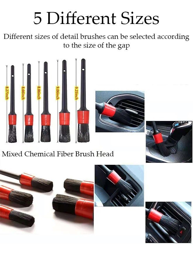 DUNISO 18 Pieces Drill Brush Attachment Set, Wash Mitt Sponge Towels Tire Brush Duster Complete Interior Car Care Kit Drill Cleaning Brush for Wheel Brush for Bathroom, Floor, Bathtub, Car - Image 2