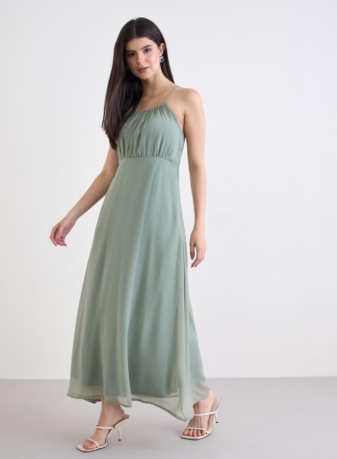 Styli Green Strappy Maxi Dress - Image 1