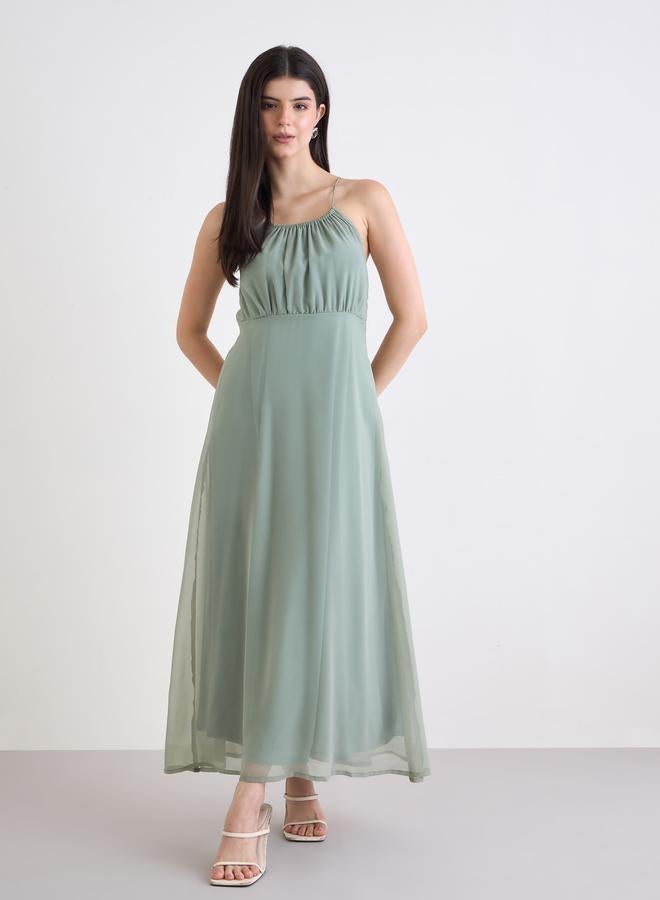 Styli Green Strappy Maxi Dress - Image 2