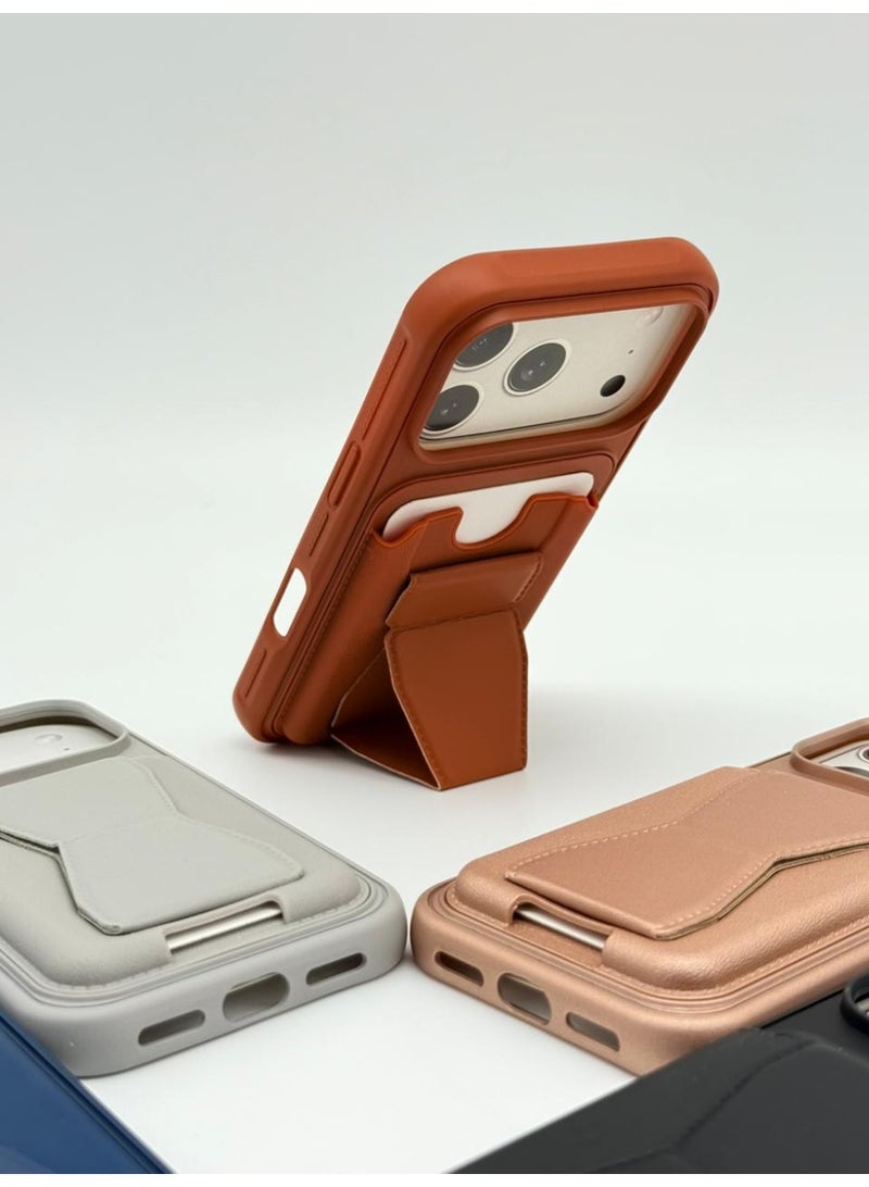 general Magnetic Leather Stand Wallet Case for iPhone 17 Pro – Foldable Kickstand Card Holder Protective Cover - Image 1