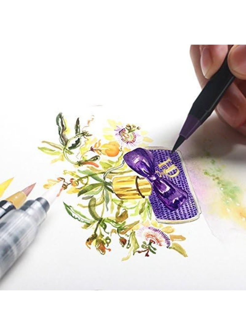 YelaJoy 20 Colors Watercolor Brush Pens Set, Dual Tip Flexible Brush & Fine Liner Markers, for Coloring Books, Manga, Calligraphy, Sketching, Safe for Kids & Adults - Image 2