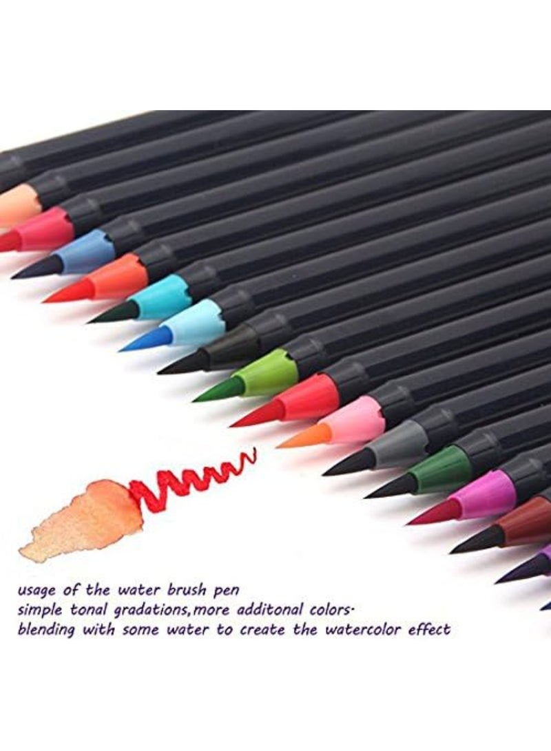 YelaJoy 20 Colors Watercolor Brush Pens Set, Dual Tip Flexible Brush & Fine Liner Markers, for Coloring Books, Manga, Calligraphy, Sketching, Safe for Kids & Adults - Image 3
