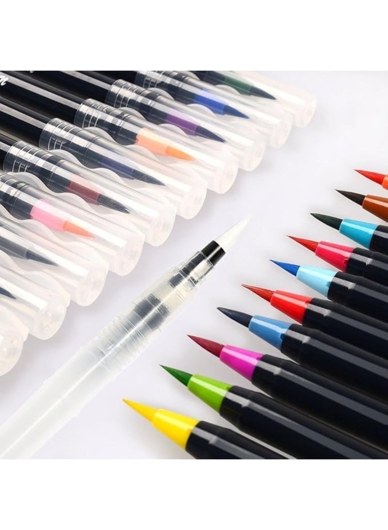 YelaJoy 20 Colors Watercolor Brush Pens Set, Dual Tip Flexible Brush & Fine Liner Markers, for Coloring Books, Manga, Calligraphy, Sketching, Safe for Kids & Adults - Image 4