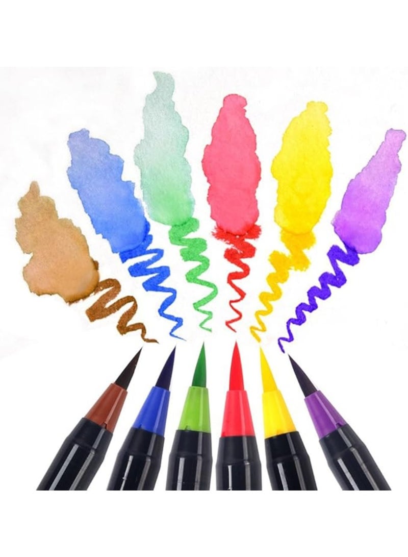YelaJoy 20 Colors Watercolor Brush Pens Set, Dual Tip Flexible Brush & Fine Liner Markers, for Coloring Books, Manga, Calligraphy, Sketching, Safe for Kids & Adults - Image 5