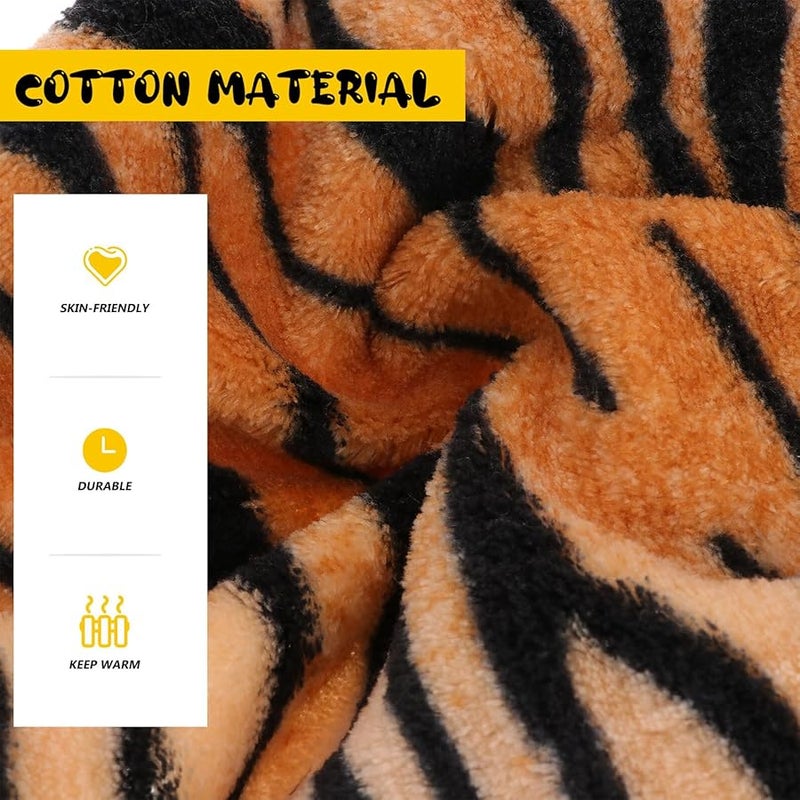Red Flannel Tiger Costume Button Coat For Dogs Cats Winter Warm Soft Pet Apparel - Image 5