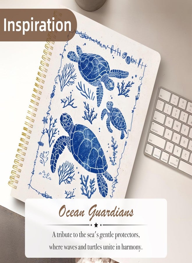 Stanoha Cute Spiral Notebook journal A4 Aesthetic Pretty Design for Women Girls Kawaii with Pocket, 11.5 x 8.5 inch, Lined, Turtle - Image 3