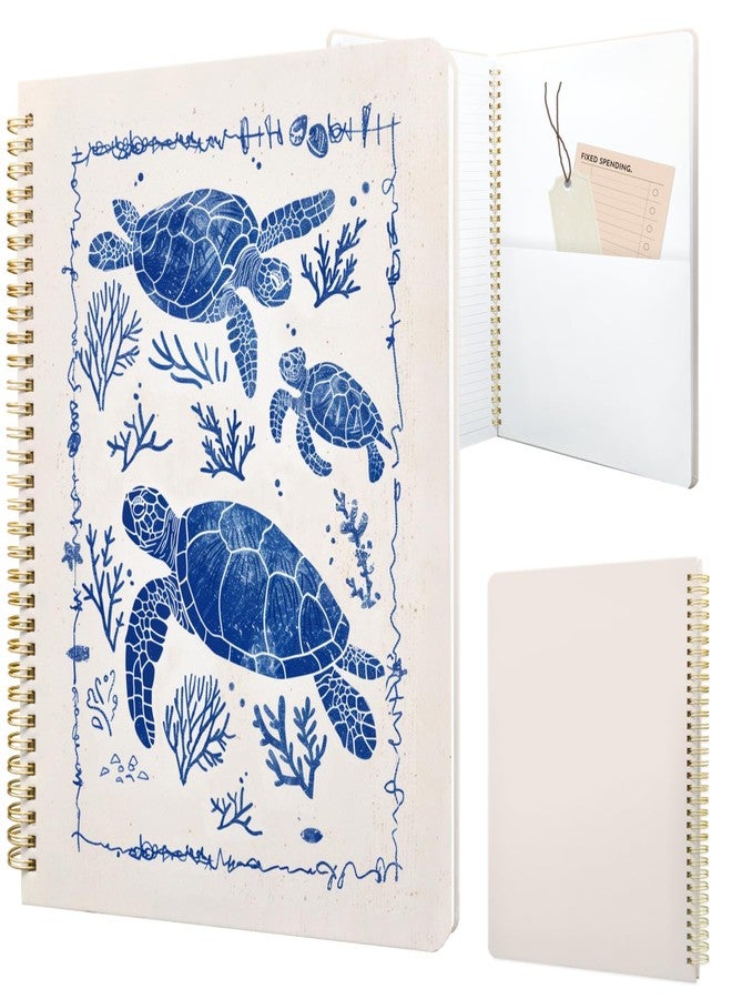 Stanoha Cute Spiral Notebook journal A4 Aesthetic Pretty Design for Women Girls Kawaii with Pocket, 11.5 x 8.5 inch, Lined, Turtle - Image 1