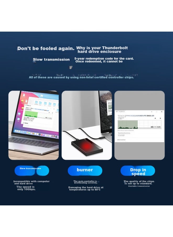 Acasis Usb4.0 Hard Drive Enclosure, Nvme M.2 Portable Hard Drive Enclosure, 40gbps, Compatible With Thunderbolt 5/4/3, Suitable For Apple Mac Mini Laptops, Ssd, Tbu405prom1 - Image 3