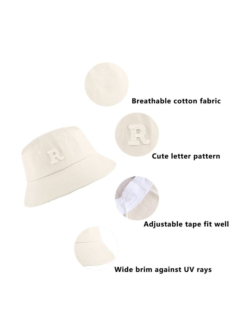 Sun Hat, Beach Cap Bucket Hat Adjustable Kids Summer Outdoor Baby Sun Protection, for Kid Girl Boy UPF 50+ Cotton, Creamy-White - Image 2