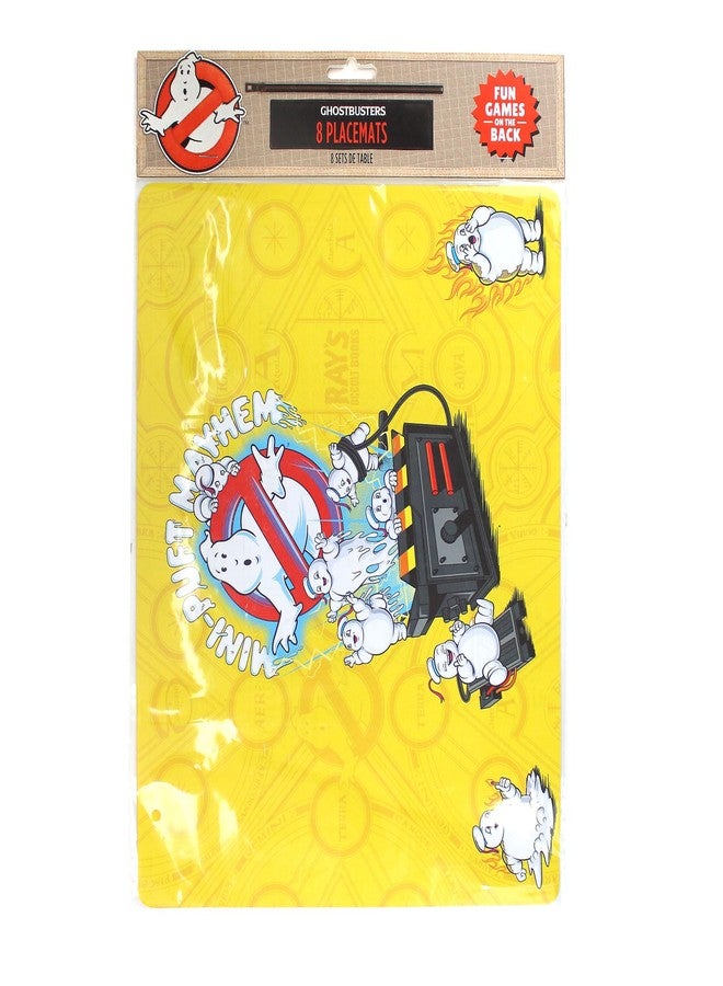 Prime Party Ghostbusters Placemats (Set of 8) 11" x 14" Mini-Puft Mayhem Design with Fun Games on Back - Perfect for Kids' Parties and Movie Nights - Image 1
