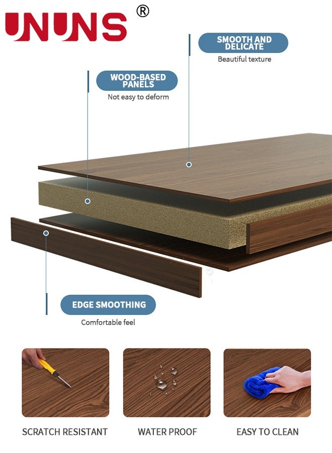 UNUNS Desktop Shelf Organizer,Six Compartments Wood Display Desk Shelf with Drawer,Office Storage Rack Tabletop Bookshelf Multipurpose Shelves For Home Decor,Office,Gifts,Brown - Image 5