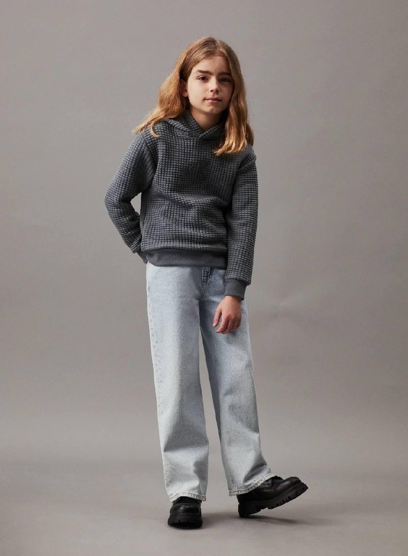 كالفن كلاين جينز هودي مبطن من قماش الجاكار مزين بشعار - Image 4