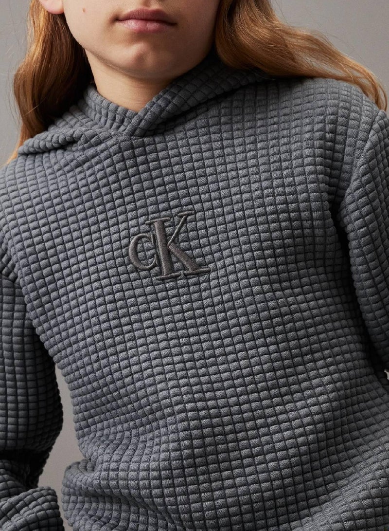 كالفن كلاين جينز هودي مبطن من قماش الجاكار مزين بشعار - Image 3