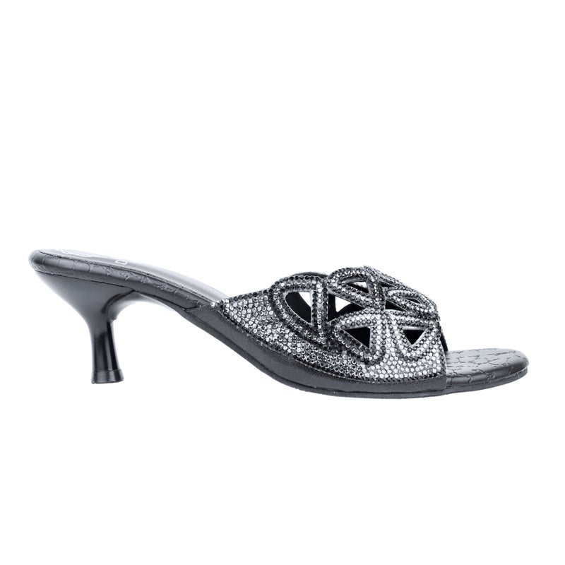Dollar's Fashion Amina Women Heels, Synthetic Leather Block Heel Sandals, Embellished Upper Slip On Design, Dressy Party Heels for Women, Occasion Footwear - Image 3