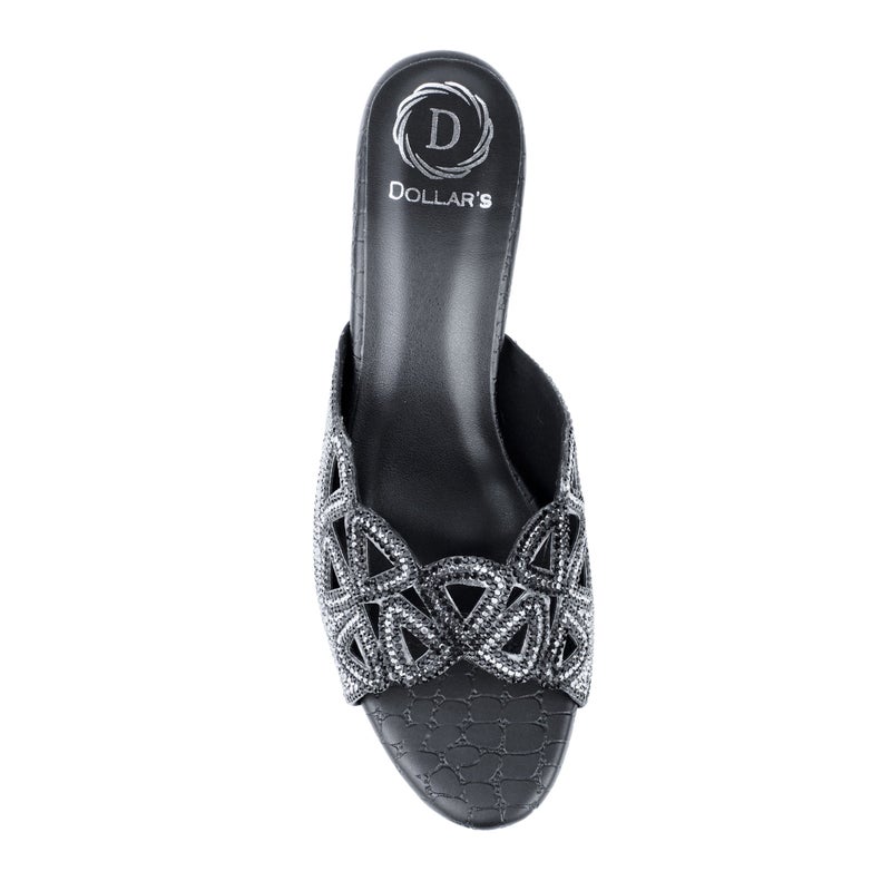 Dollar's Fashion Amina Women Heels, Synthetic Leather Block Heel Sandals, Embellished Upper Slip On Design, Dressy Party Heels for Women, Occasion Footwear - Image 4