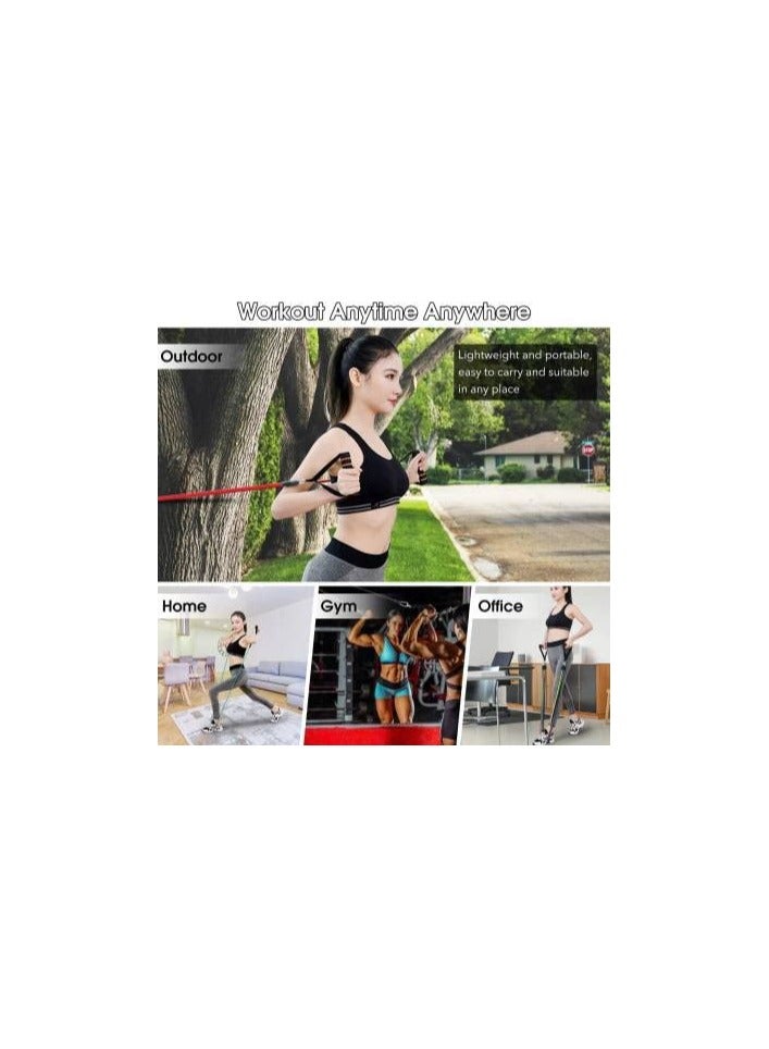 Generic Shopeleven Resistance Band Toning Tube Set of 11 – Multicolor Exercise Bands for Men & Women | Full Body Home Workout Gym Equipment | Resistance Tube with Handles, Door Anchor & Carry Bag  - Image 5