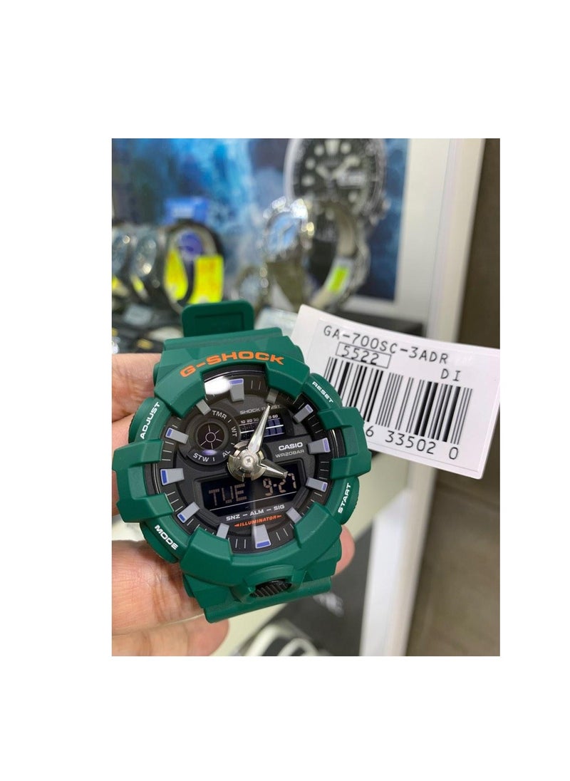 G-SHOCK - G-Shock Men's Digital Analog Black Dial Resin Band Wrist Watch GA-700SC-3ADR - Image 1