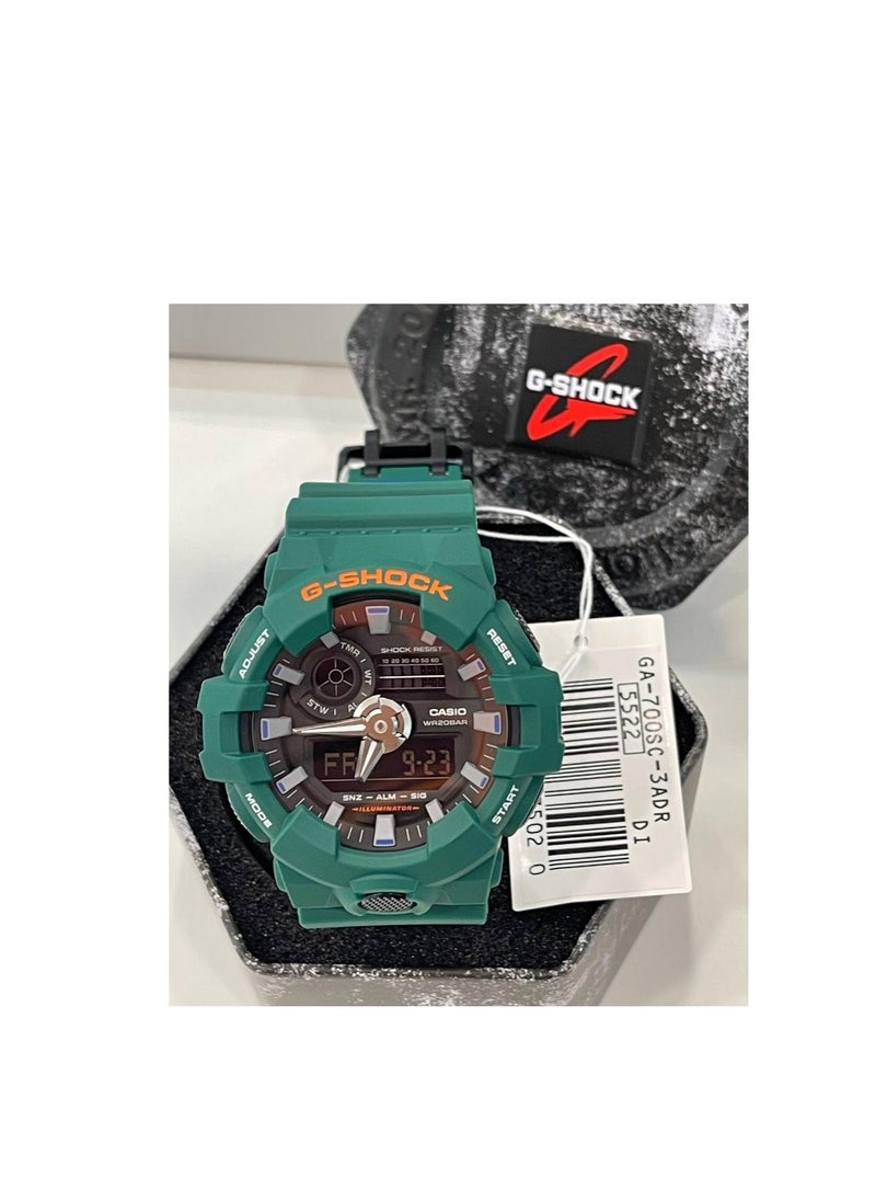G-SHOCK - G-Shock Men's Digital Analog Black Dial Resin Band Wrist Watch GA-700SC-3ADR - Image 1