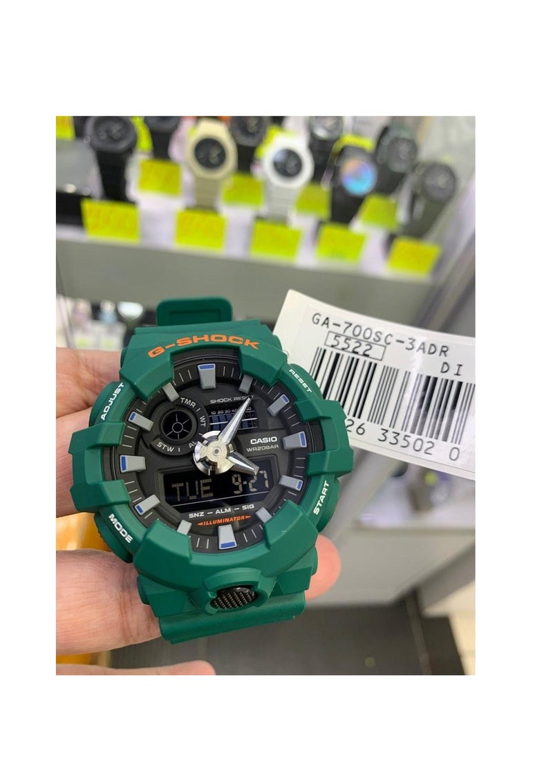 G-SHOCK - G-Shock Men's Digital Analog Black Dial Resin Band Wrist Watch GA-700SC-3ADR - Image 1