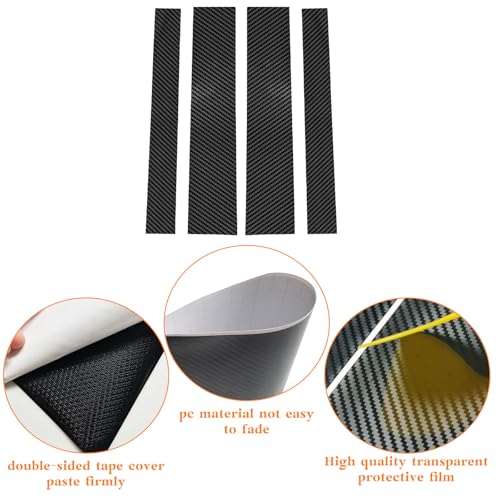 Bilisin Door Window Pillar Posts Trim Kit Compatible with Toyota FJ Cruiser 2007-2014 Exterior Accessories, 4PCS Carbon Fiber Black Anti Scratched Center B Pillar Molding Cover Stickers - Image 2