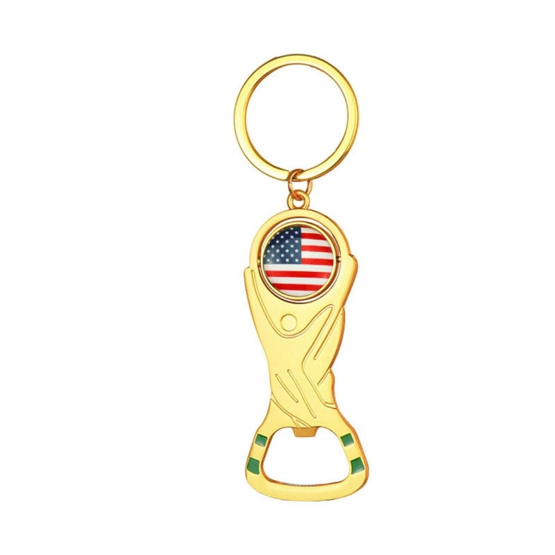 World Cup Bottle Opener Keychain: 11.4 X 3.2 Cm Durable Zinc Aluminum Alloy - Ultimate 2026 Fan Souvenir Multi-functional Accessory for Soccer Enthusiasts - Image 1