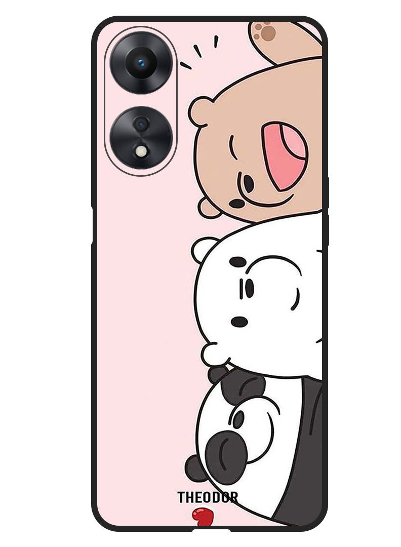 Theodor Protective Case Anti Scratch Shock Proof Bumper Cover For Oppo A1 5G Three Friends Panda - Image 1