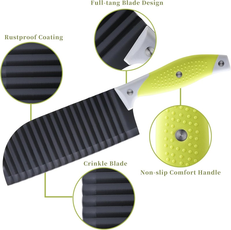 VRUIFA Crinkle Cutter for Veggies, French Fry Cutter for Potatoes, Cucumber, Carrot and Fruit, Stainless Steel Wave Fries Cutter Slicer With Non-slip Handle, Dishwasher Safe - Image 3