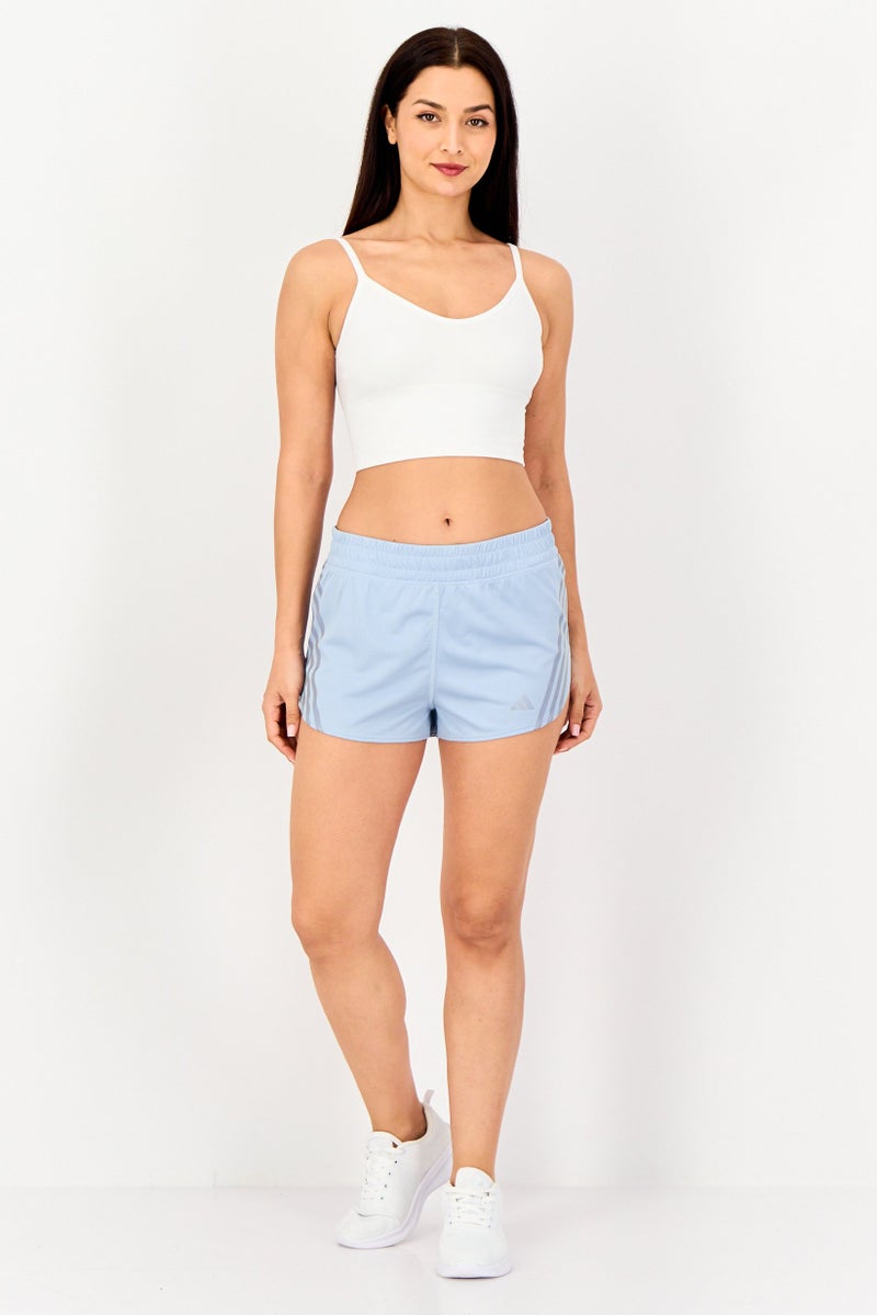 Adidas Women Sportswear Fit 2 Inseam Outdoor Shorts, Light Blue - Image 4