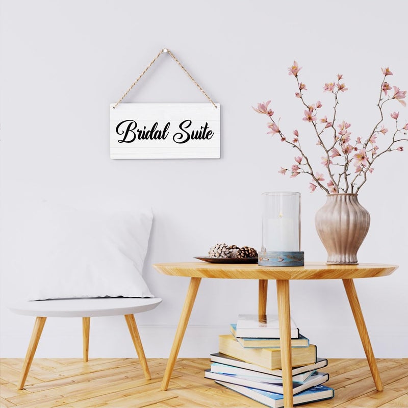 BELLOWDEER Rustic Wedding Bridal Suite Sign, Engagement Wedding Photo Props Sign, Weddings Decor Stuff Engagement Party Decorations 12x6 Inches (White) - Image 4