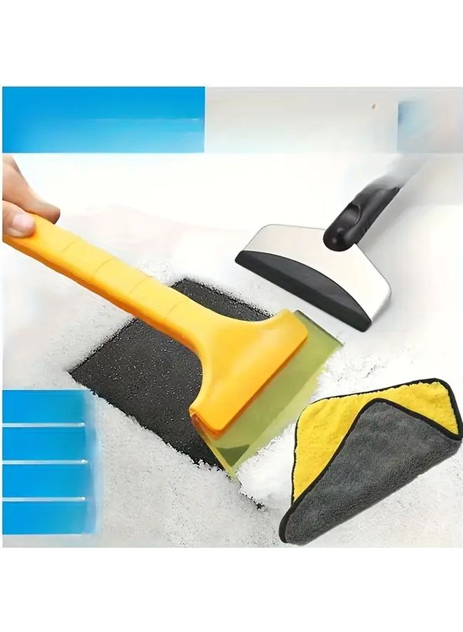 Yellow Heavy Duty Manual Car Snow Shovel Ice Scraper Brush Winter Removal Tool - Image 4