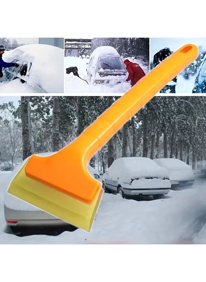 Yellow Heavy Duty Manual Car Snow Shovel Ice Scraper Brush Winter Removal Tool - Image 2