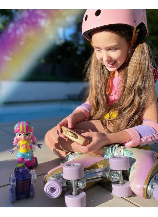 Jakks Pacific Rock N Rollerskate Doll Rainbow Riley Light Up Remote Control Rollerskating Doll Plays Music And Skates!, 10" H  - Image 2