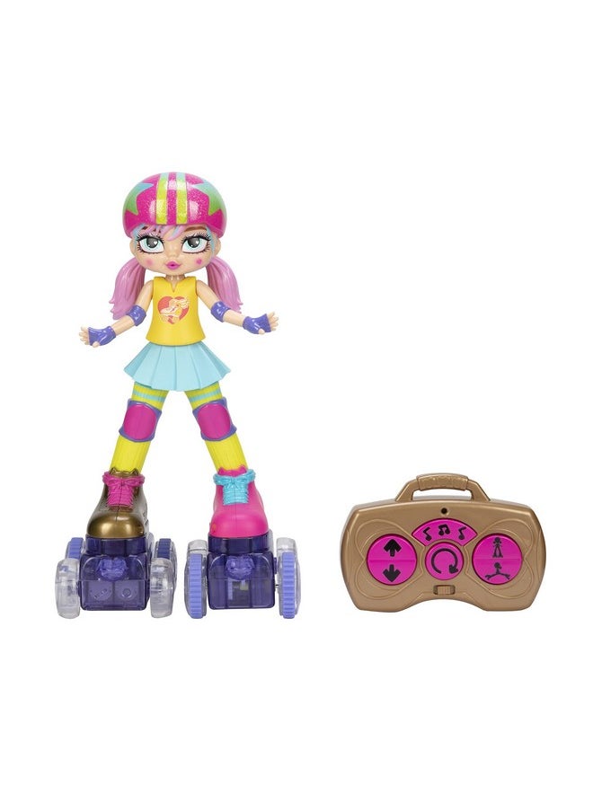 Jakks Pacific Rock N Rollerskate Doll Rainbow Riley Light Up Remote Control Rollerskating Doll Plays Music And Skates!, 10" H  - Image 3